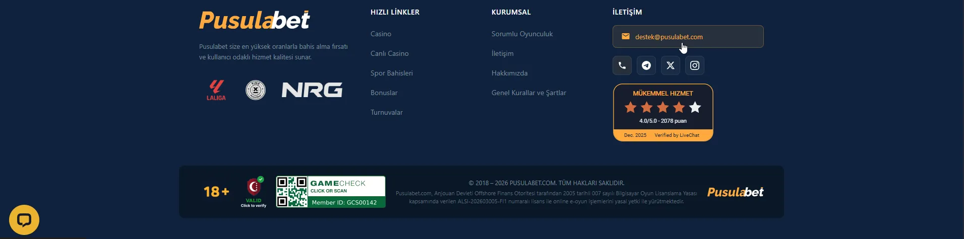 Diğer İletişim Kanalları – Pusulabet